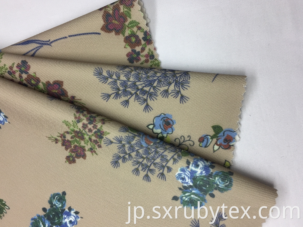 Polyester Spandex Heavy Twill Print Knit Fabric